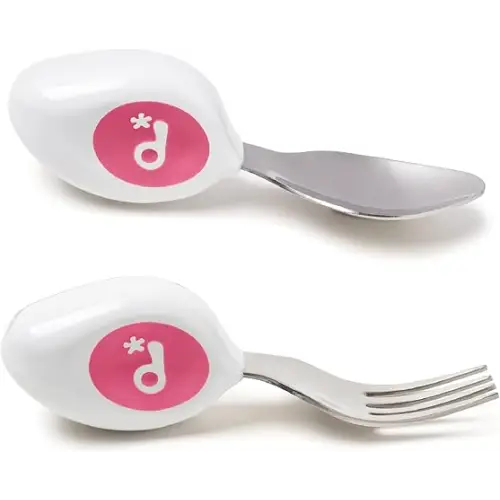 doddl Toddler Utensils Ergonomic Fork and Spoon Set for Self Feeding