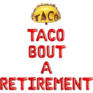 Fiesta Retirement Party Banner and Reusable Foil Balloons