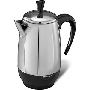 Farberware Electric Coffee Percolator, FCP280, Stainless Steel Basket, Automatic Keep Warm, No-Drip Spout, 8 Cup