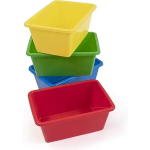 Humble Crew Small Plastic Storage Bins For Kids, Set of 4, Primary Colors