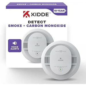 Kidde 30CUD10 Smoke & Carbon Monoxide Detector, 10-Year Battery Powered, Voice Alerts, LED Warning Light Indicators