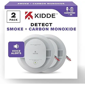 Kidde 900CUAR Hardwired Smoke & Carbon Monoxide Detector, AA Battery Backup, Voice Alerts, Interconnectable