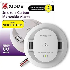Kidde 900 CUAR Hardwired Smoke & Carbon Monoxide Detector, AA Battery Backup, Voice Alerts, Interconnectable, LED Warning Light Indicators, 1 Pack