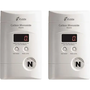 Kidde KN-COPP-3 Carbon Monoxide Detector, Plug In Wall with 9-Volt Battery Backup, Digital LED Display, 2 Pack