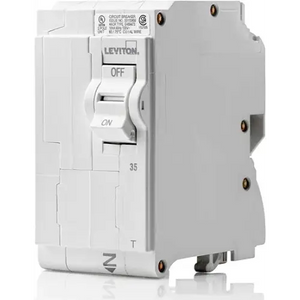 Leviton LB235-T 35A 2-Pole Plug-On Standard Branch Circuit Breaker, Thermal Magnetic, 120/240 VAC, White