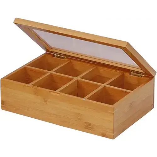 Oceanstar - Bamboo Tea Box 12 Inch Natural - Coffee & Tea Accessories
