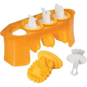 Tovolo Zoo Crew Pop Molds (Set of 4) - Reusable Mess-Free Silicone Popsicle Molds with Sticks