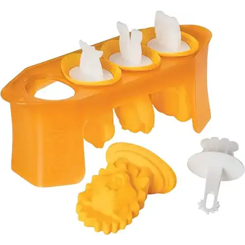 Tovolo Zoo Crew Pop Molds (Set of 4) - Reusable Mess-Free Silicone Popsicle Molds with Sticks