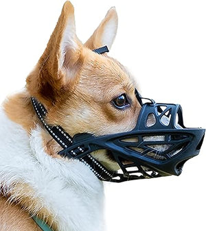 Vaks Dog Muzzle: Soft Basket Muzzle for Medium, and Large Dogs, Adjustable Humane Cage Mouth Cover, X-Large