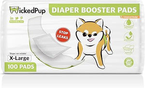 Wickedpup Dog Diaper Liners Booster Pads X-Large 100 Count