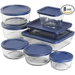 Anchor Hocking 16 Piece Glass Storage Containers with Lids