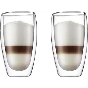 Bodum 15oz Pavina Double Wall High-Heat Borosilicate Glass, Set of 2, Clear