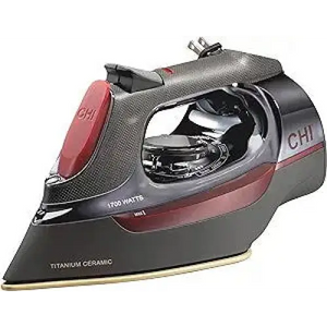 CHI Steam Iron for Clothes with 8’ Retractable Cord, Titanium Infused Ceramic Soleplate