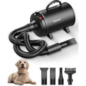 EGFKI Dog Dryer, 5.2HP/ 3800W Pet Grooming High Velocity Force Blower with 4 Nozzles