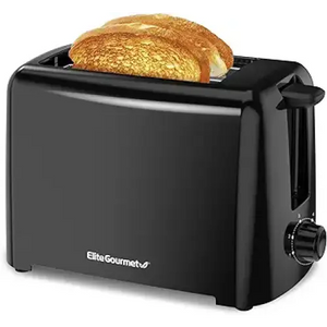 Elite Gourmet ECT1027B Cool Touch Toaster with 6 Temperature Settings & Extra Wide 1.25" Slots