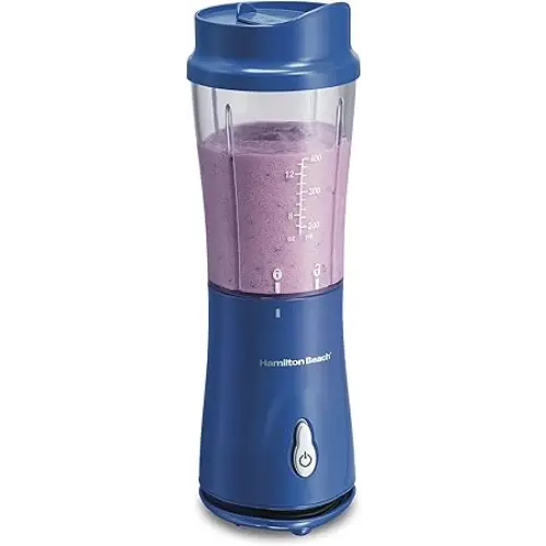 Hamilton Beach Portable Blender for Shakes and Smoothies with 14 Oz BPA Free Travel Cup and Lid - Personal Blenders