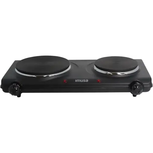 Imusa Double Electric Hot Plate with Cast Iron Plate - countertop Burners