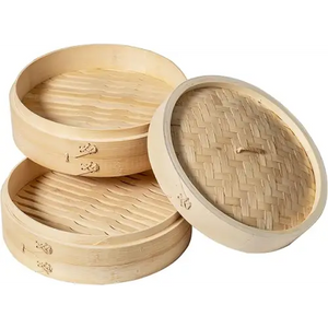 Joyce Chen 2-Tier Bamboo Steamer Baskets, 10-Inch