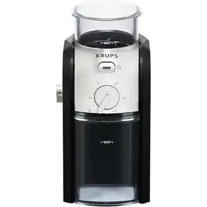 KRUPS Grind Size and Cup Selection and Stainless Steel Flat Burr Coffee Grinder, 8-Ounce