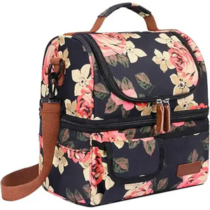 Lokass Lunch Bag Women Double Deck Insulated Lunch Box