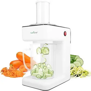 NutriChef 3-in-1 Electric Vegetable Chopper, Spiralizer, and Salad Maker