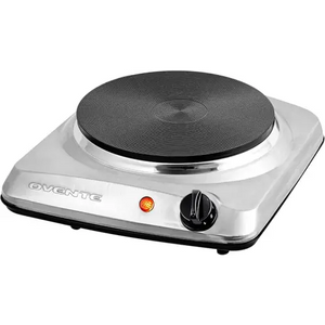 OVENTE Electric Countertop Single Burner, 1000W Cooktop with 7.25 Inch Cast Iron Hot Plate