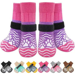 PUPTECK Anti Slip Dog Socks, Shoes with Grippers-Small