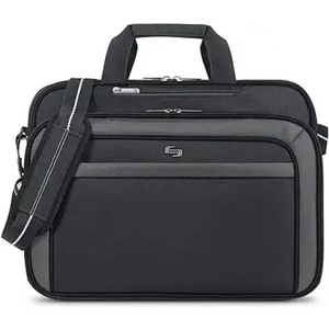 Solo New York Empire 17.3-Inch Laptop Briefcase, TSA Friendly, Black/Grey