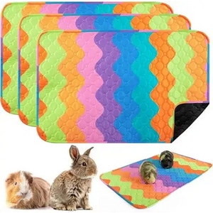 Plush Guinea Pig Cage Liners, 4PCS Guinea Pig Bedding Pads 24x18, Washable & Reusable